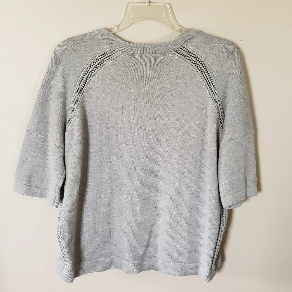 Lululemon Bhakti Reality Short Sleeve Knit Sweater Heathered Medium Gray Size 8